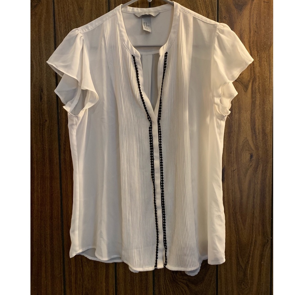 H&M cap sleeve sheer blouse.